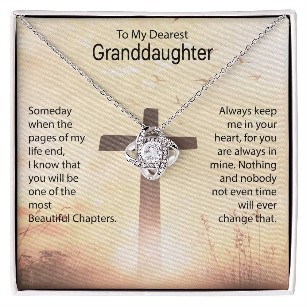 To My Granddaughter Necklace – Granddaughter Birthday & Graduation Jewelry Surprise – Love Knot Necklace