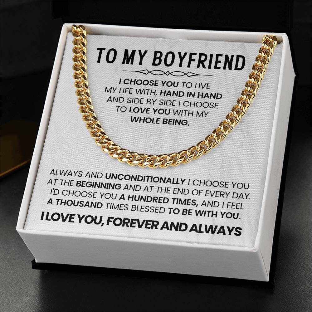 Cuban Link Chain for Him - Valentine’s Day & Anniversary Boyfriend Gift from Girlfriend
