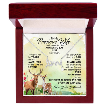 Sentimental Gift for Wife - Emotional Husband-to-Wife Jewelry for Birthday, Christmas & Valentine’s Day - Scripted Love Necklace