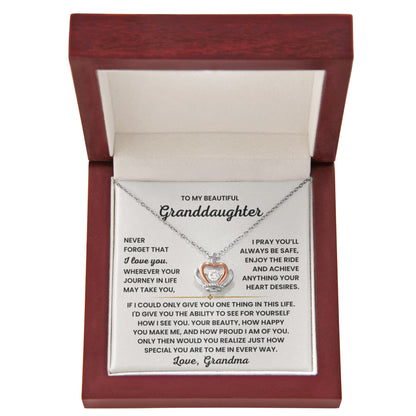 To My Granddaughter Necklace – Bestseller Birthday Graduation Gift from Grandma – Crown Pendant Necklace