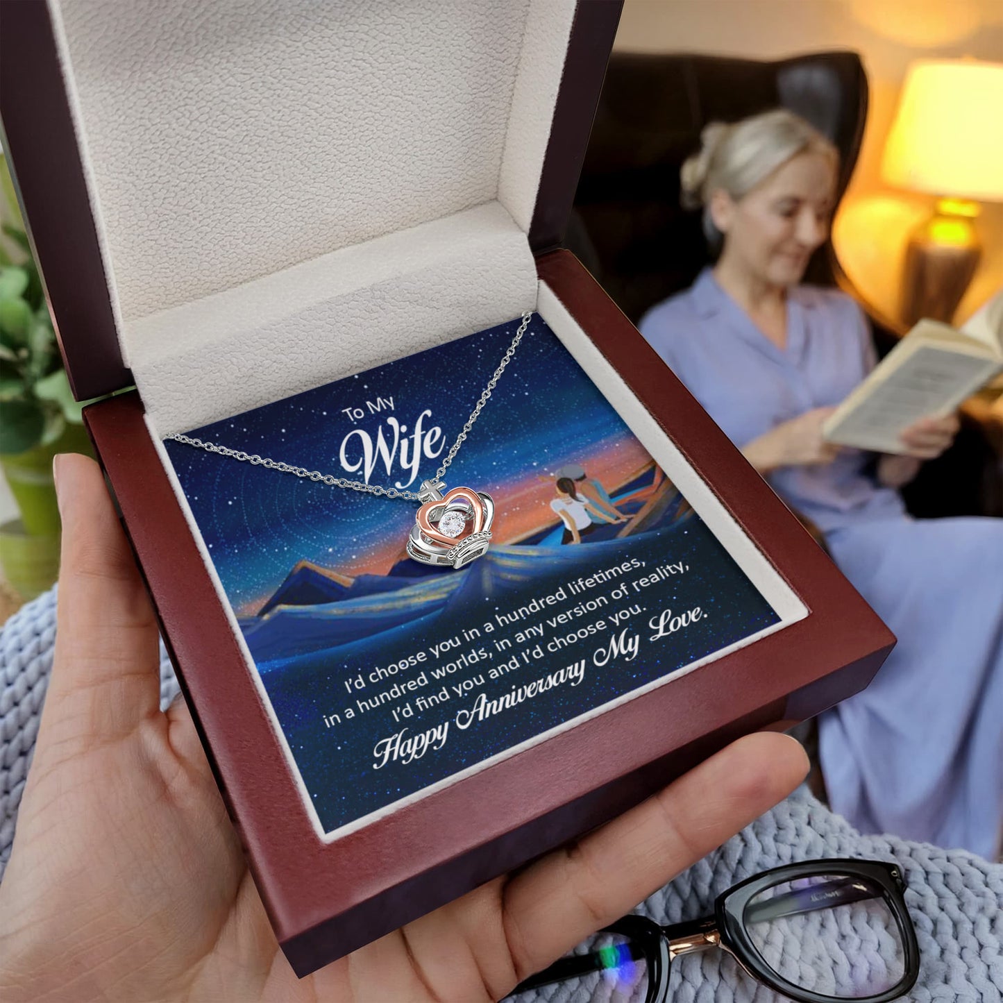 To My Wife Necklace - Special Valentine’s Gift from Husband - Crown Pendant Necklace