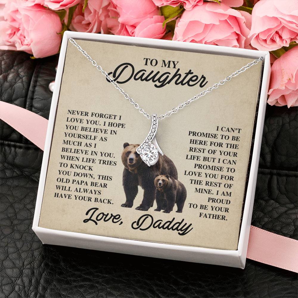 To My Daughter Necklace - Best Gift for Daughter from Dad - Alluring Beauty Necklace