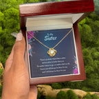 Heartfelt Sister Gift - There's no better friend than a sister - Love Knot Necklace