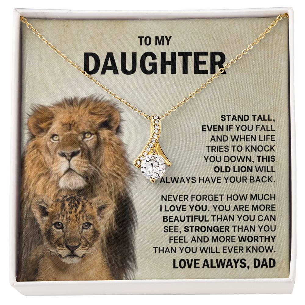 To My Daughter Necklace - Stand Tall - Dad to Daughter Gift - Alluring Beauty Necklace