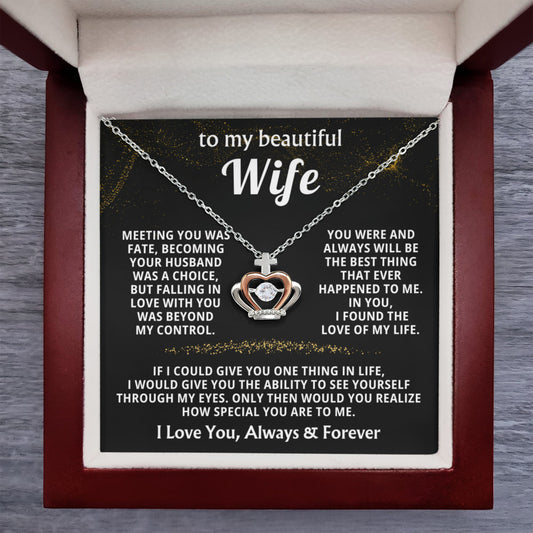To My Wife Necklace - Sweet Love Gift from Husband - Crown Pendant Necklace