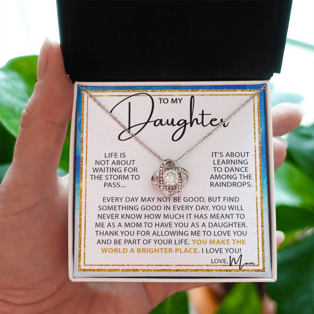 Beautiful Gift for Daughter from Mom - Love Knot Necklace