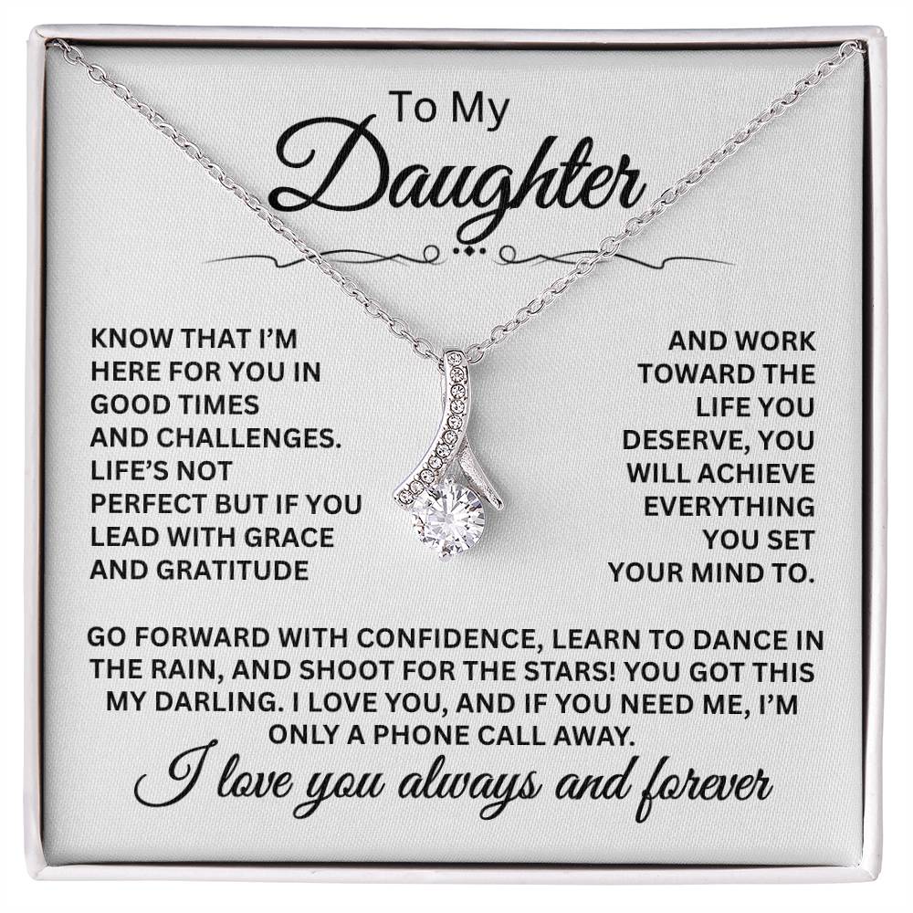 To My Daughter Necklace – Daughter Necklace for Graduation & Birthday Events – Alluring Beauty Necklace