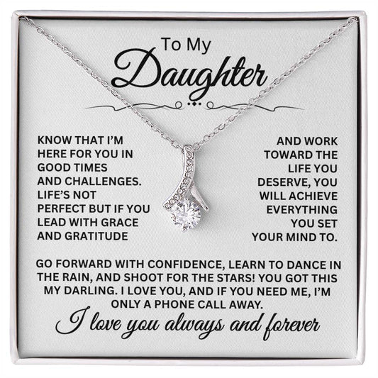 To My Daughter Necklace – Daughter Necklace for Graduation & Birthday Events – Alluring Beauty Necklace