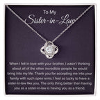 To My Sister In Law - Thank You for Accepting Me - Love Knot Necklace