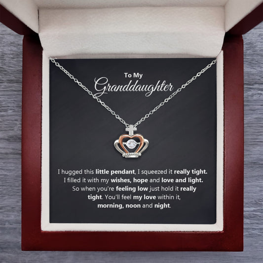 To My Granddaughter Necklace – Necklace for Granddaughter Graduation & Birthday Events – Crown Pendant Necklace