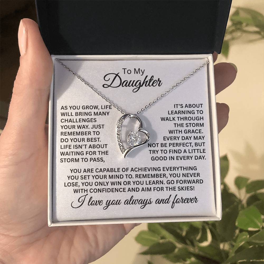 To My Daughter Gift from Dad - I love you always and forever - Forever Love Necklace