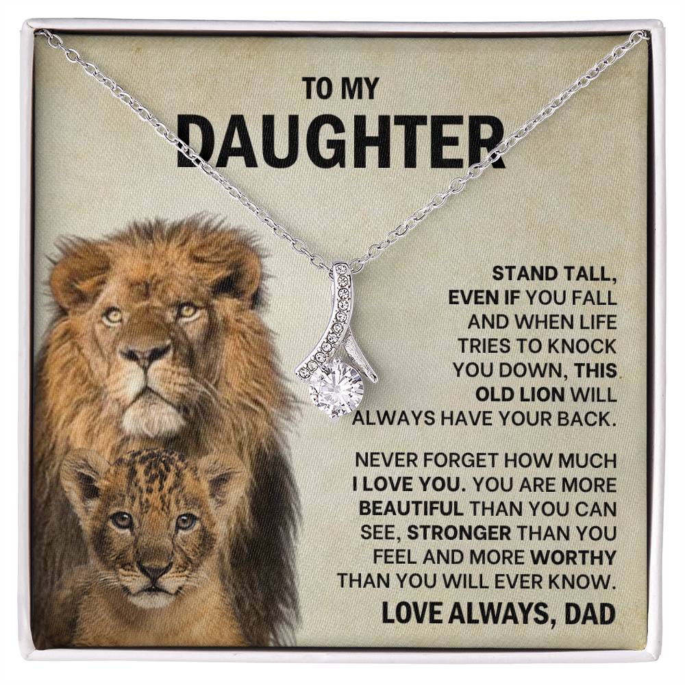 To My Daughter Necklace - Stand Tall - Dad to Daughter Gift - Alluring Beauty Necklace