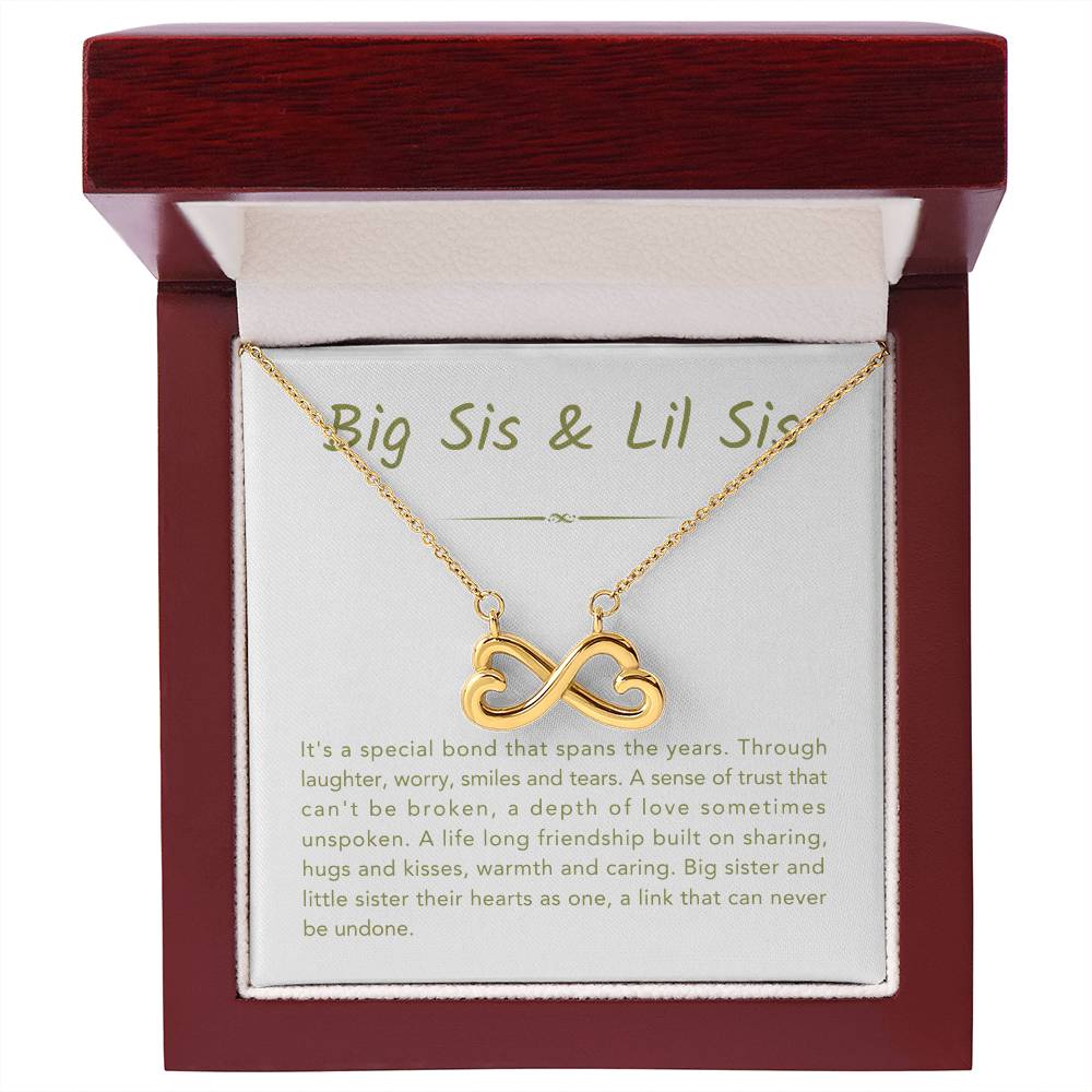 Big Sis & Lil Sis Necklace - It's a special bond that spans the years - Gift for Sisters - Endless Love Necklace