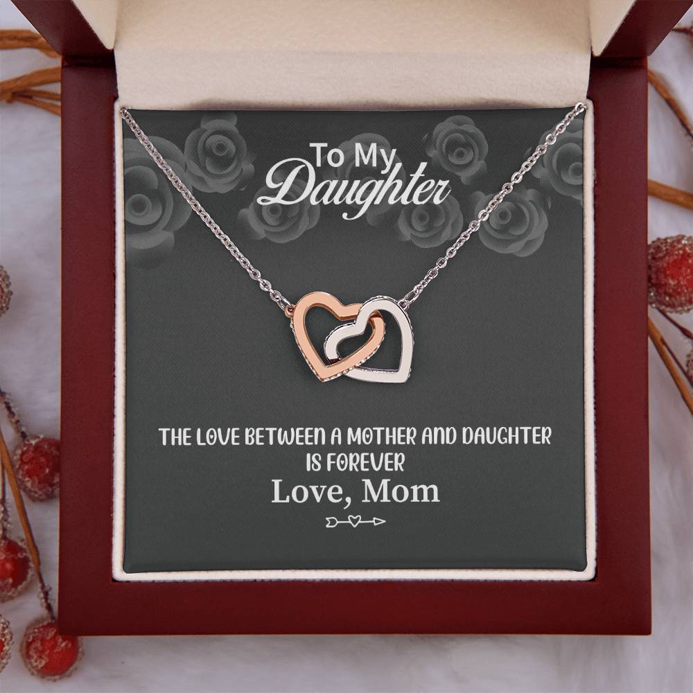 To My Daughter Necklace – Jewelry Gift for Daughter from Mother – Interlocking Hearts Necklace