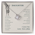To My Daughter Necklace – Daughter’s Jewelry Gift by Mom – Love Knot Necklace