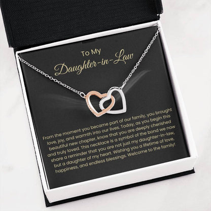 To My Beautiful Daughter In Law - Interlocking Hearts Necklace - Gift for Bonus Daughter
