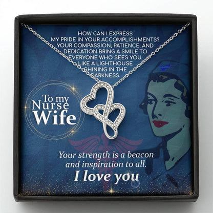 Nurse Wife Jewelry Gift from Husband - Sweet Romantic Gift for Valentine’s Day - Heart-to-heart Pendant Necklace