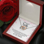To My Beautiful Wife Necklace - Best Surprise Gift for Wife from Husband for Anniversary, Christmas & Valentine’s Day - Interlocking Hearts Necklace