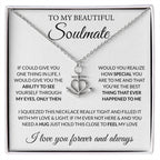 To My Beautiful Soulmate Necklace - Romantic Gift for Her for Christmas & Love Celebrations - Anchor Pendant Necklace