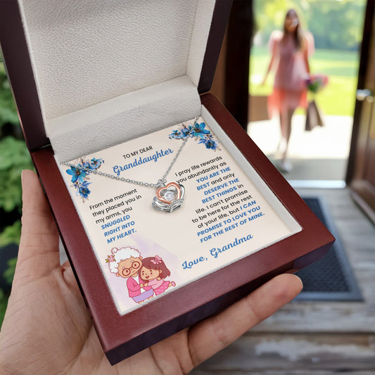 To My Granddaughter Necklace – Grandma to Granddaughter Birthday Graduation Gift – Crown Pendant Necklace