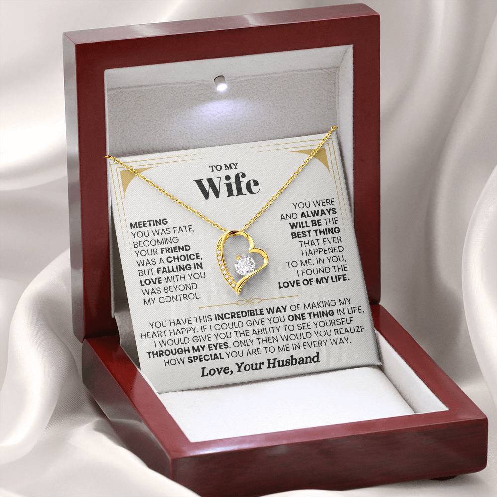 Gift for Wife from Husband - Sentimental Jewelry for Anniversary & Valentine’s Day - Forever Love Necklace