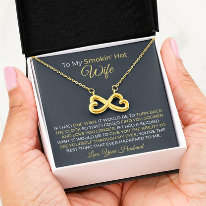 To My Wife Necklace - Best Romantic Jewelry Gift from Husband for Birthday, Anniversary, Valentine’s Day & Special Gifting - Endless Love Necklace