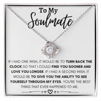 To My Soulmate Necklace - Perfect Gift for Romantic Celebrations & Appreciation Days - Love Knot Necklace