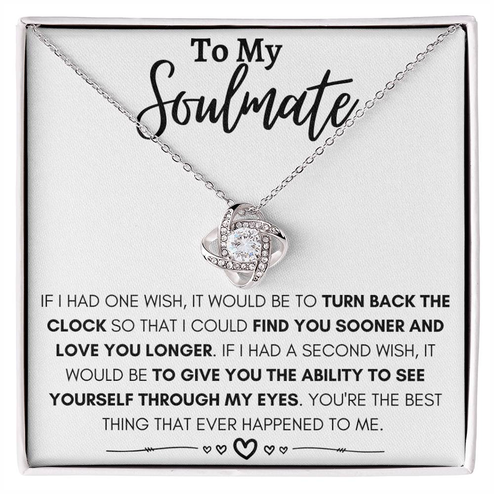 To My Soulmate Necklace - Perfect Gift for Romantic Celebrations & Appreciation Days - Love Knot Necklace