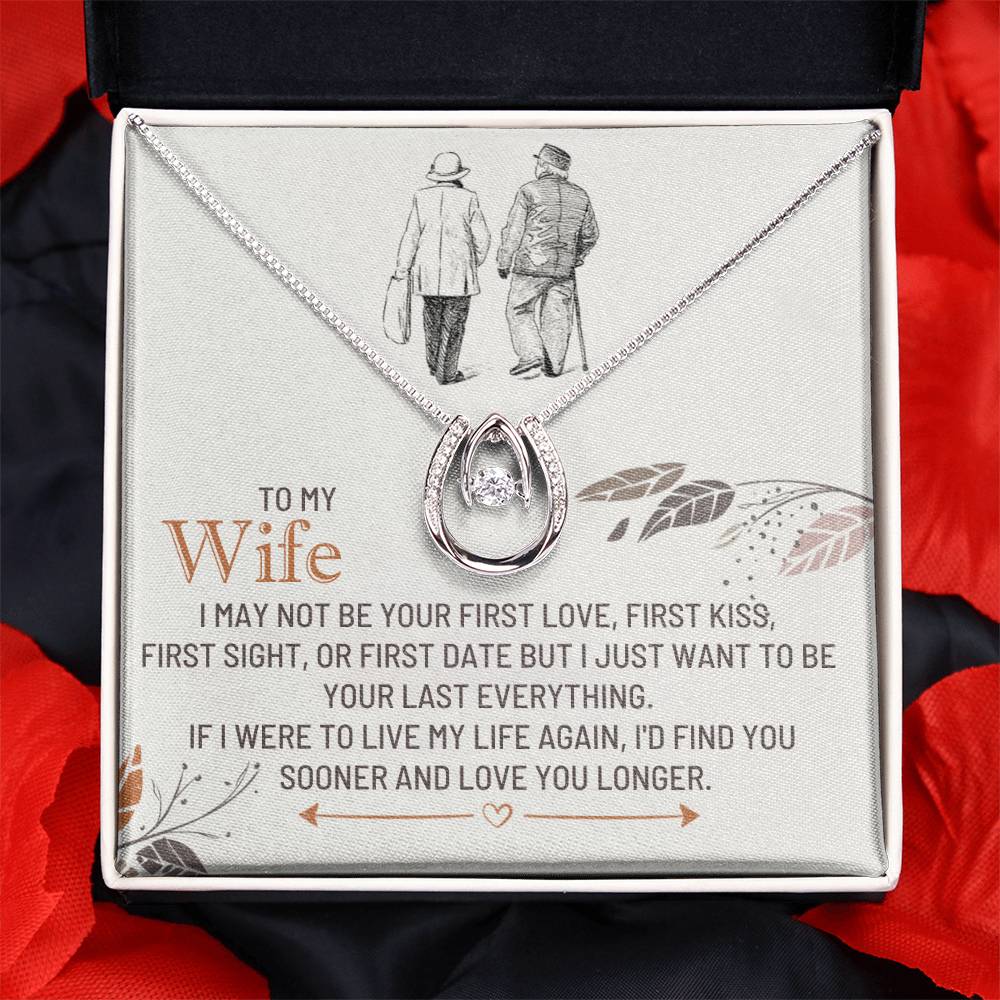 To My Wife Necklace - Touching Romantic Gift for Wife from Husband for Christmas, Anniversary & Valentine’s Day - Lucky In Love Necklace