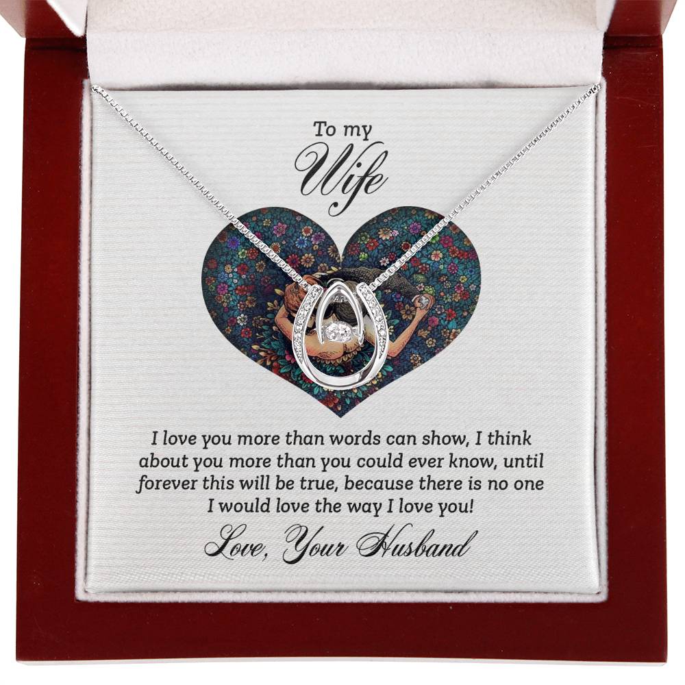 Holiday Gift for Wife - Romantic Jewelry from Husband for Christmas & Valentine’s Day - Lucky In Love Necklace