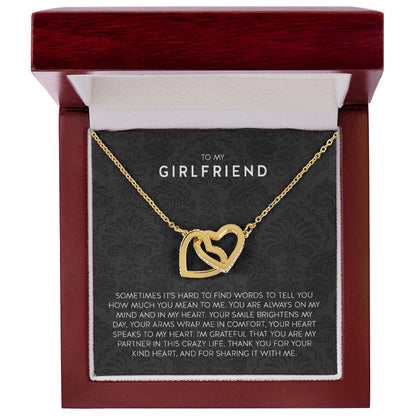 Gift for Girlfriend Necklace - Romantic Jewelry for Valentine’s Day, Birthday & Special Relationship Moments - Interlocking Hearts Necklace