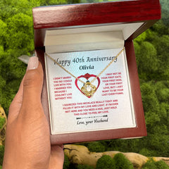 40th Anniversary Necklace, Loving Gift for Her, Celebrate Precious Memories, Journey & Endless Bond, Happy 40th Anniversary
