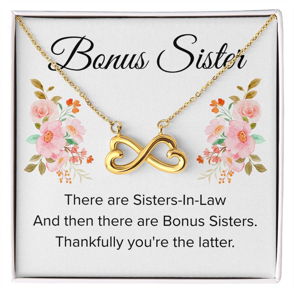 Gift for Bonus Sister - Thankfully You're the Latter - Endless Love Necklace