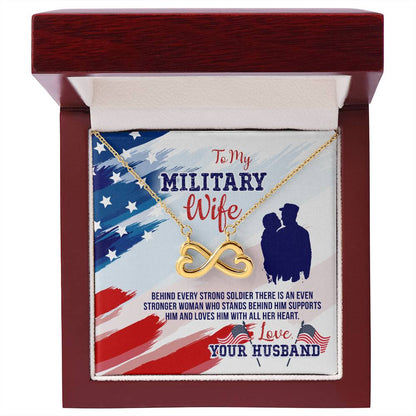 To My Military Wife Endless Love Necklace - Gift from Husband to Wife
