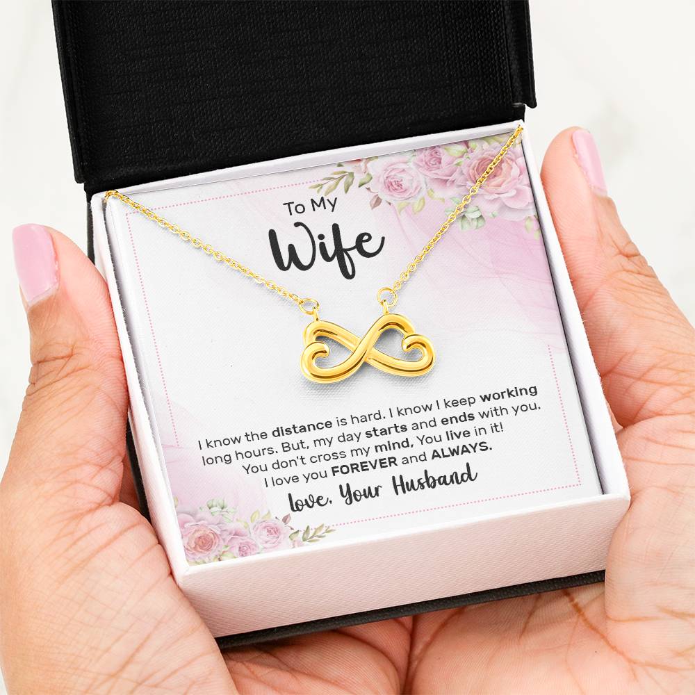 To My Wife Necklace - Beautiful Wife Jewelry Gift for Birthday, Valentine’s Day & Special Romantic Moments - Endless Love Necklace