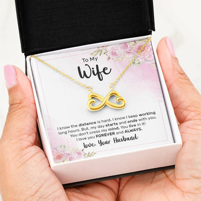 To My Wife Necklace - Beautiful Wife Jewelry Gift for Birthday, Valentine’s Day & Special Romantic Moments - Endless Love Necklace