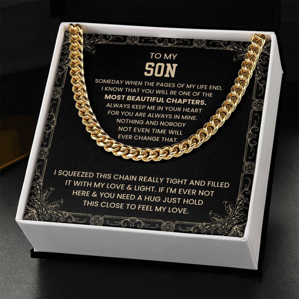To My Son - Someday when the pages of my life end - Cuban Link Chain