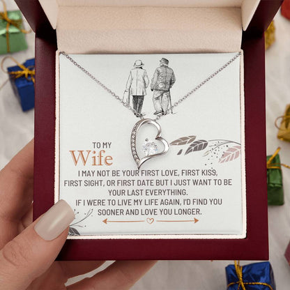 To My Wife Necklace - Touching Romantic Gift for Wife from Husband for Christmas, Anniversary & Valentine’s Day - Forever Love Necklace