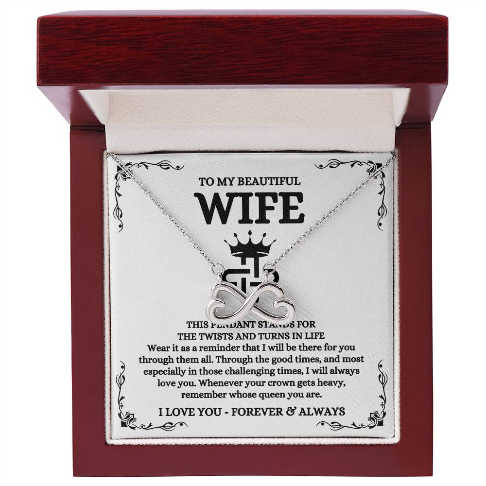 To My Wife Necklace - Romantic Jewelry Gift for Wife from Husband to Celebrate Love on Valentine’s Day & More - Endless Love Necklace