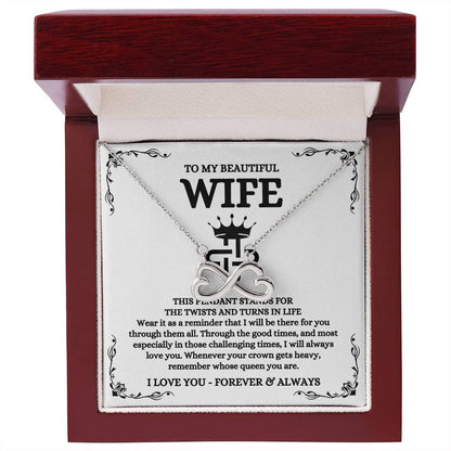 To My Wife Necklace - Romantic Jewelry Gift for Wife from Husband to Celebrate Love on Valentine’s Day & More - Endless Love Necklace