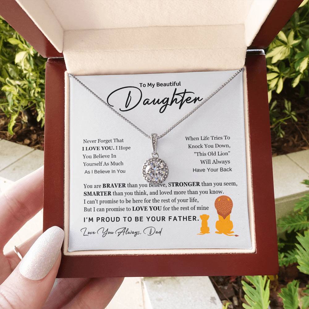 To My Daughter Necklace - Holiday Present for Daughter from Dad - Eternal Hope Necklace