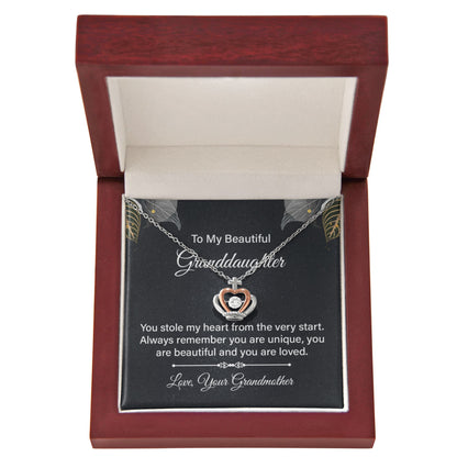 To My Granddaughter Necklace – Birthday & Valentine’s Gift from Grandma – Crown Pendant Necklace