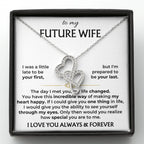 Future Wife Necklace - Romantic Jewelry Gift for Girlfriend for Valentine’s Day, Birthday & Proposal Celebrations - Heart-to-heart Pendant Necklace