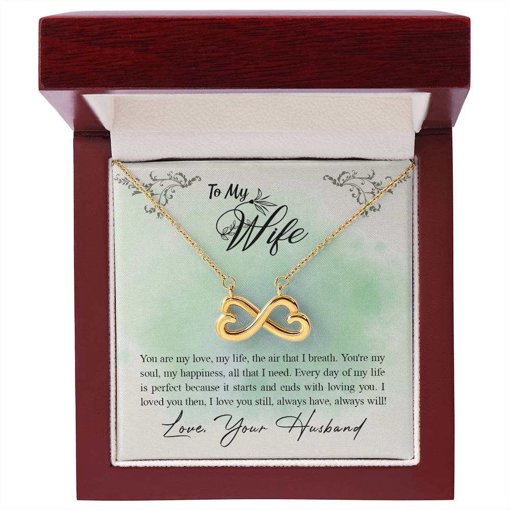 To My Wife Necklace - Emotional Love Jewelry Gift from Husband for Valentine’s Day & Birthday Happiness - Endless Love Necklace