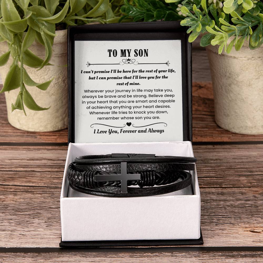 Son Gift – Graduation, Birthday, Holiday – Men’s Cross Bracelet