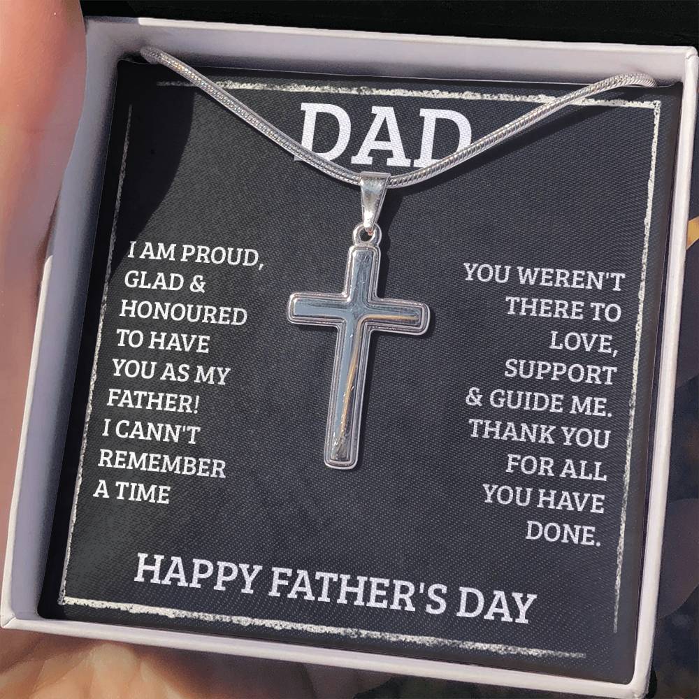 Dad - I'm proud - Artisan Cross Necklace - Father's Day Present