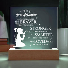 Cherished Granddaughter Gift, Elegant Square Acrylic Plaque, Square Acrylic Plaque for Granddaughter, To My Granddaughter