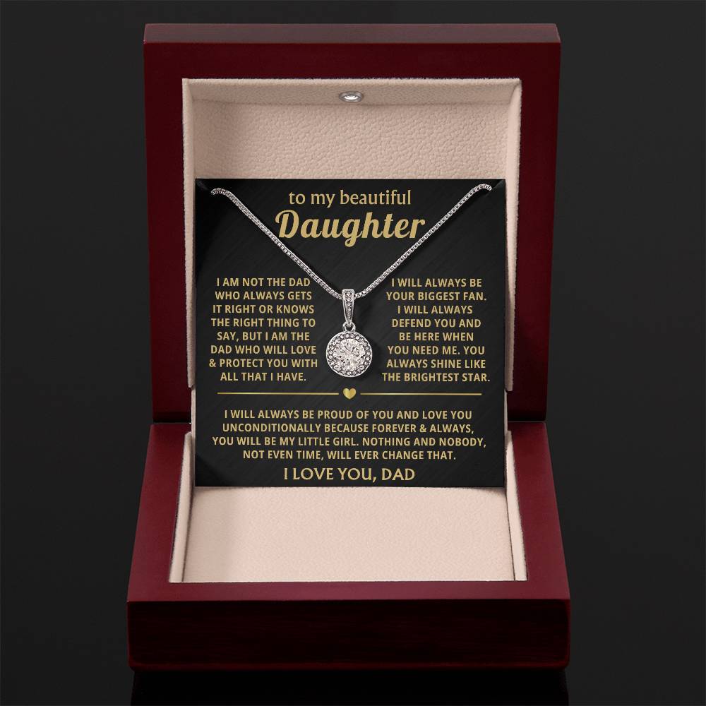 To My Daughter Necklace - Proud Dad to Daughter Jewelry for Birthday, Graduation & Special Celebrations - Eternal Hope Necklace