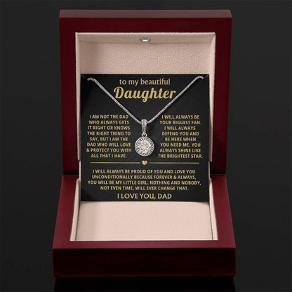 To My Daughter Necklace - Proud Dad to Daughter Jewelry for Birthday, Graduation & Special Celebrations - Eternal Hope Necklace