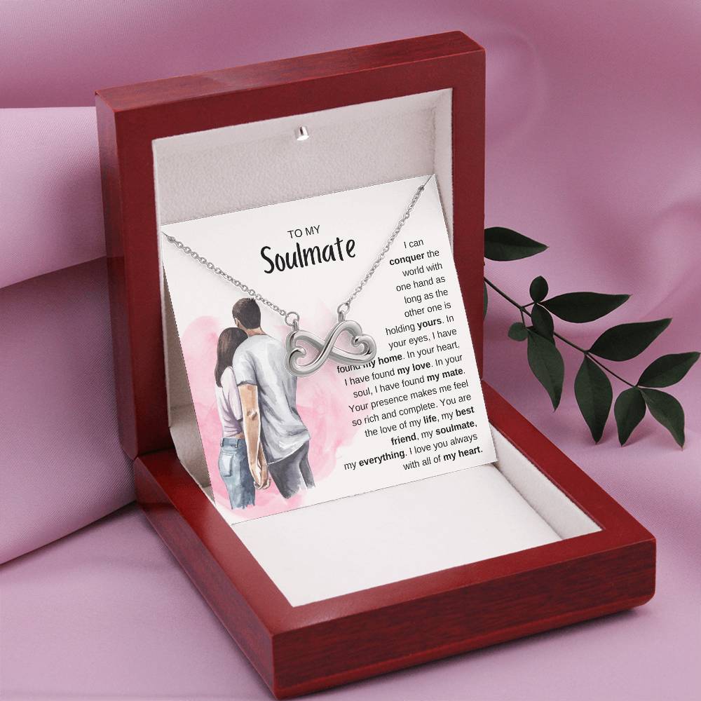 To My Soulmate Necklace - Best Soulmate Gift Idea for Valentine’s Day & Everyday Romance - Endless Love Necklace